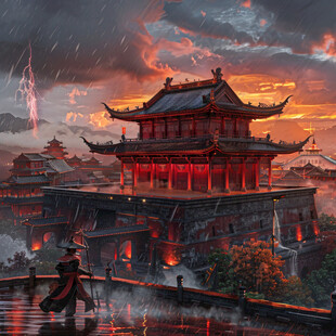 宫殿楼阁仙境仙人大殿