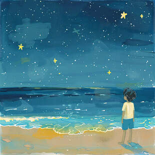 星辰大海男孩背影