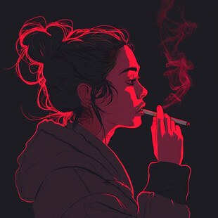 潮牌烟雾插画