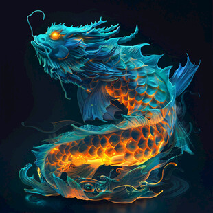 龙年年年有余插画