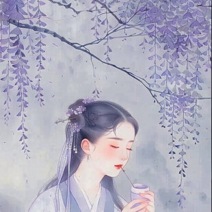 紫藤花与美人