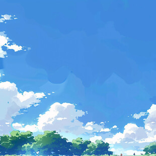 插画蓝天白云