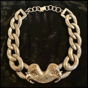 龙头凤尾银项圈