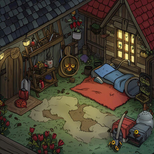 美式卡通风格场景