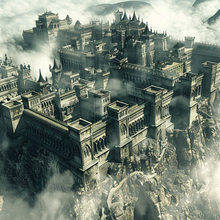 古代宫殿建造场景