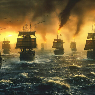 古代海上战争场景