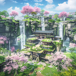 宫殿楼阁仙境仙人大殿