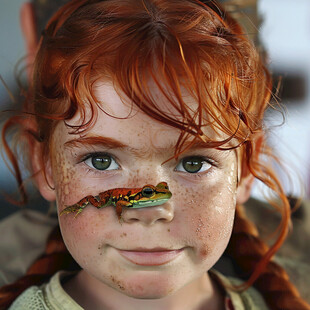 满脸雀斑的儿童