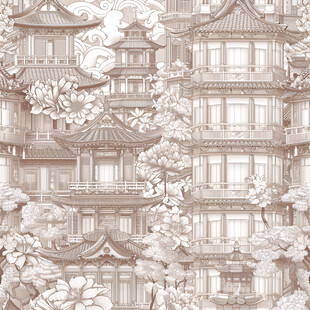 亭台楼阁底纹