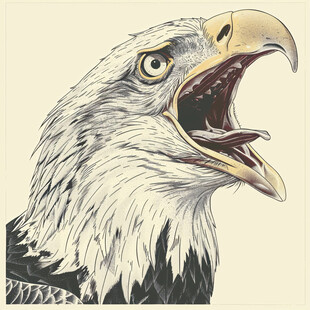 手绘动物鹰