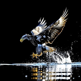 鱼鹰捕鱼素材
