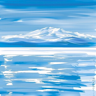 高清抽象时尚蓝色山水