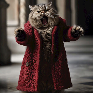 写实猫毛茸茸宠物插画