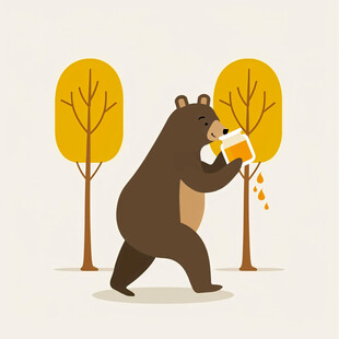 趣味树熊插画