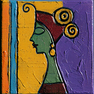 人脸色块拼接装饰画