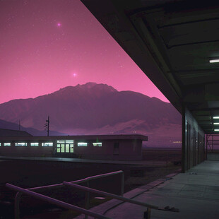 阈限空间粉红色日落