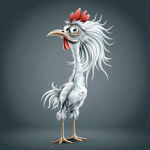 卡通动物公鸡插画