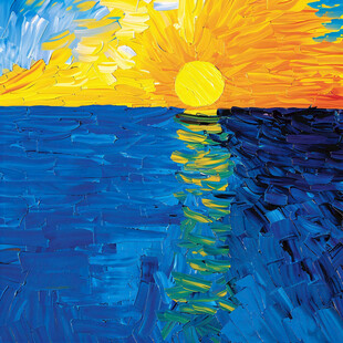 旭日东升线条装饰画