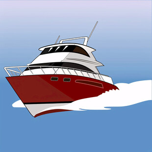 手绘红船图