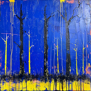 电脑画抽象秋季白桦林