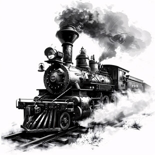 蒸汽机车插画