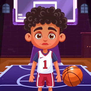 卡通篮球小子小男孩