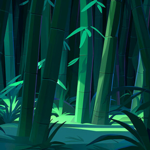 竹林背景插画