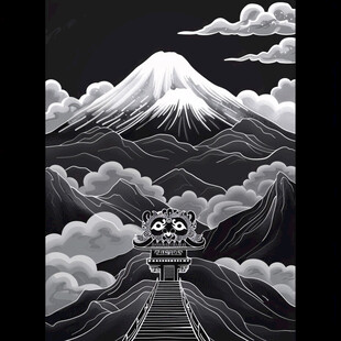 富士山插画