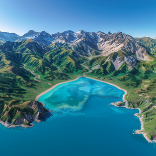 高山草原河流湖泊