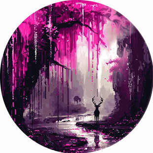 手绘紫色梦幻场景