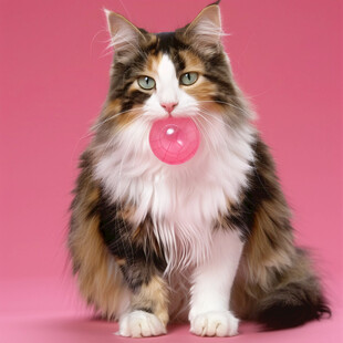 写实猫毛茸茸宠物插画