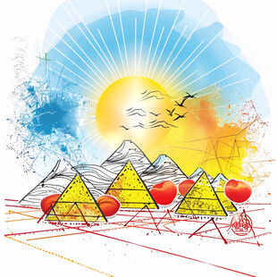 金字塔抽象大山山峰