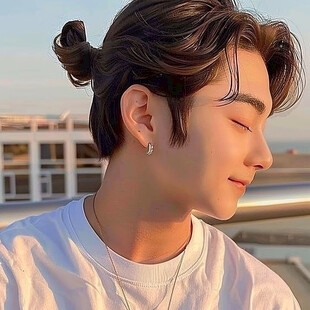 戴耳饰男子头像