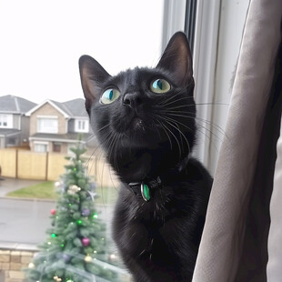 转身看我的黑猫