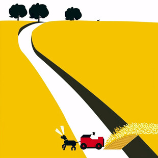 行走在公路上的小车