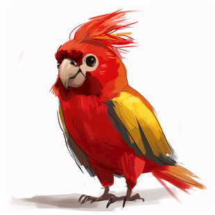 彩色鹦鹉插画