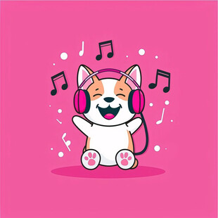 喜欢音乐的小狗