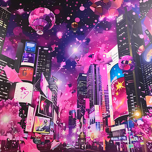 时代广场城市插画素材