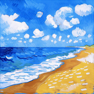 沙滩风景画