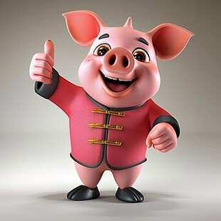 可爱古装小猪竖大拇指