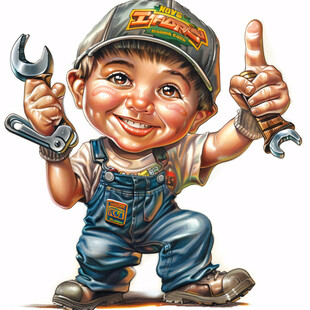 卡通年轻维修师傅头像