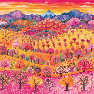 果园插画田园风光