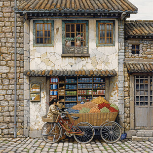 怀旧杂货铺壁画