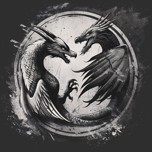 圆形龙插画