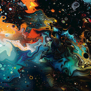 星空流体抽象画