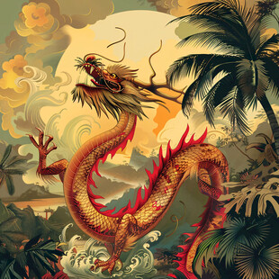 国潮风龙插画