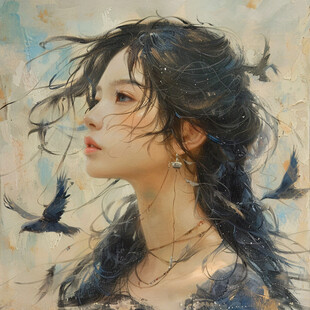 油画质地手绘人物