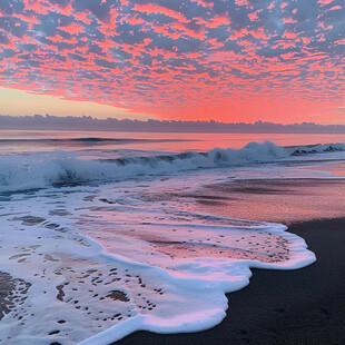 海边夕阳落日风景冰凌