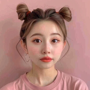 可爱丸子头