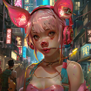 日韩厚涂插画